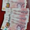 Fake 50 British pound notes